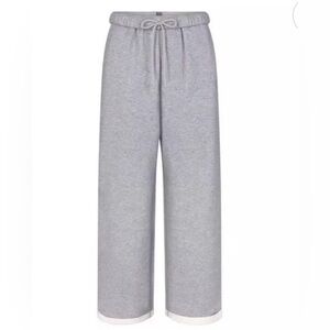 SKIMS COTTON FLEECE CLASSIC STRAIGHT LEG PANT | HEATHER GREY
